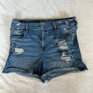American Eagle Shorts Blue ripped denim shorts